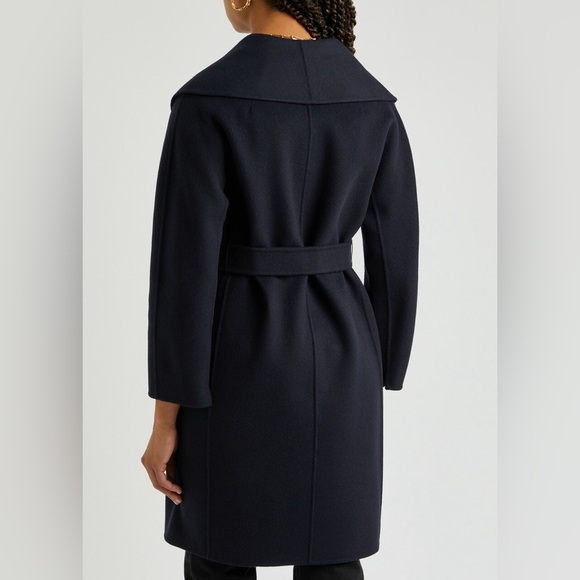 NEW S’ Max Mara Messi Wool Coat Dark Navy Size US 0 / IT 34 - Picture 2 of 8